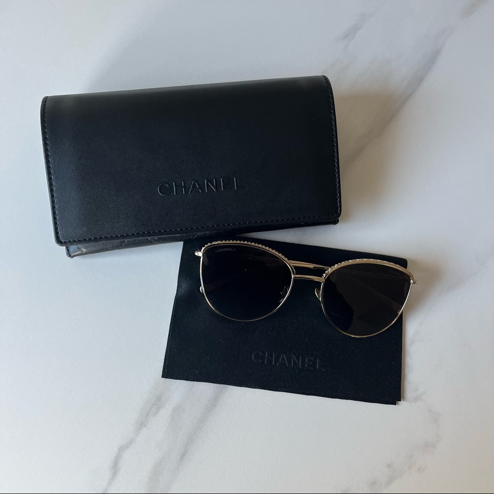 Chanel Sunglasses Pantos Gold Studded - NEW